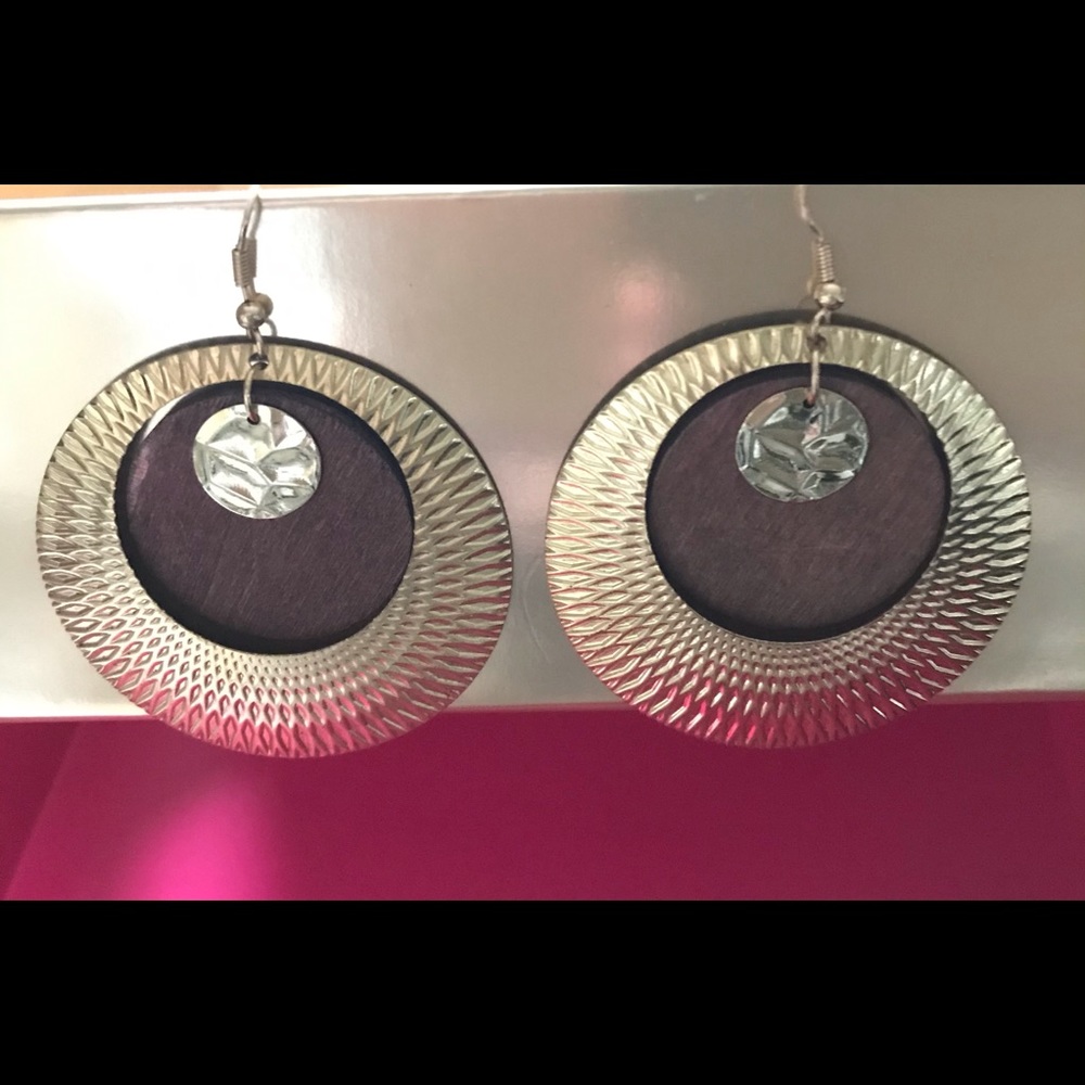 Gold/Brown Chandelier Large Hoop Earrings